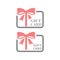 Gift card with ribbon vector icon