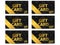 Gift card set. Black friday sale. The cards cost in 25, 50, 75 100, 150, 250. Stylish gift card with a golden gradient. Vector