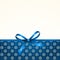 Gift Card with Shiny Blue Satin Gift Bow