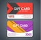 Gift cards in the style of the material design