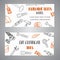 Gift certificate for building tools store Home improvement construction tool hand drawn banners. Bussiness template