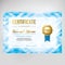 Gift certificate design, honorary diploma. Creative geometric blue background