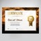 Gift certificate design, honorary diploma. Creative geometric gold background