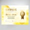 Gift certificate design, honorary diploma. Creative geometric gold background