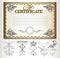 Gift certificate set with decorative calligraphic elements