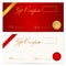 Gift certificate (Voucher) template. Wax seal