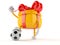Gift character with soccer ball