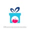 Gift Cloud Logo Design Template. Cloud Gift logo concept vector. Creative Icon Symbol