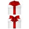Gift Collection in a box with red bow vector