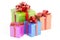 Gift colored boxes, 3D rendering