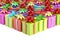 Gift colored boxes, 3D rendering