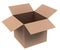 Gift and delivering concept. Empty carton brown box isolated.