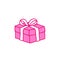 Gift doodle icon, vector illustration