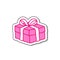 Gift doodle icon, vector illustration