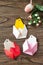 Gift Easter Origami Chicken. Handmade.