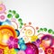 Gift festive floral design background. Spring border.