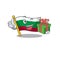 With gift flag bulgaria in the cartoon shape