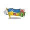 With gift flag ukraine in the character shape