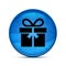 Gift Help icon on classy splash blue round button illustration