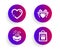 Gift, Hold heart and Heart icons set. Holidays shopping sign. New year, Care love, Love. Gifts bag. Vector