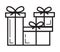 Gift icon vector in simple outline style. Sign of the gift boxes. The package is tied with a bow. Online donation