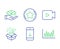 Gift, Loyalty star and Scroll down icons set. Hold box, Video camera and Line graph signs. Vector