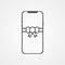 Gift mobile phone vector icon sign symbol