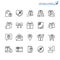 Gift outline icon set