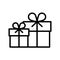 Gift pack black line icon