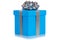 Gift present christmas birthday wedding wish blue box isolated o