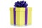 Gift present christmas birthday wedding wish yellow box isolated