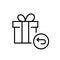 Gift return policy. Holiday season store service. Pixel perfect, editable stroke