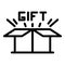 Gift reward icon outline vector. Client benefit