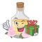 With gift rose oil in the cartoon shape