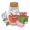 With gift rose seed oil the cartoon shape