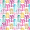 Gift seamless pattern. Seamless happy birthday colorful pattern. Texture with gift-box