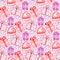 Gift seamless pattern. Seamless happy birthday, new year or valentine backdrop.