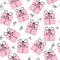 Gift seamless texture. Gifts background. Celebratory background. Vector illustration