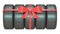 Gift set of tires wrapped ribbon and bow, 3D rendering