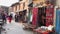 Gift shop closeup with traditional souvenirs at the street