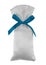 Gift silk pouch with bow - light blue