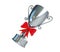 Gift silver trophy cup on a white background