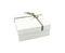 Gift square box white color conner ribbon robe cross isolated on white background with clipping path. single present for birthday
