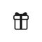 Gift symbol icon in flat style