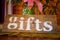 Gift Table Sign and Flowers