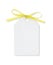 Gift tag tied with yellow ribbon with clipping path