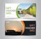 Gift voucher card or banner web template with blurred background.