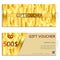 Gift voucher gold vector illustration coupon