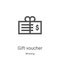 gift voucher icon vector from winning collection. Thin line gift voucher outline icon vector illustration. Linear symbol for use