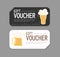 Gift voucher template design for opening beer party, Discount Gift voucher with mug of free beer to increase the sales of beer